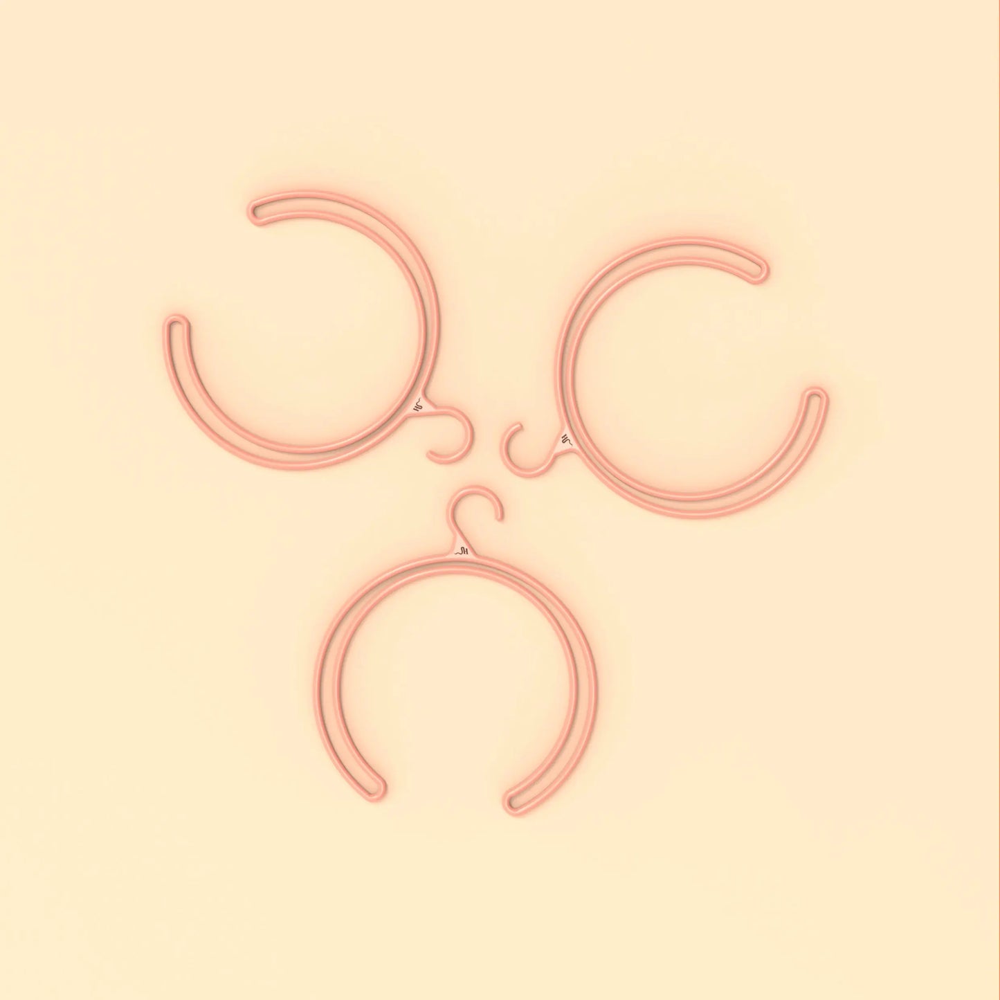 Cintre à perruque rose Head Up simple et élégant pour un rangement compact multiple