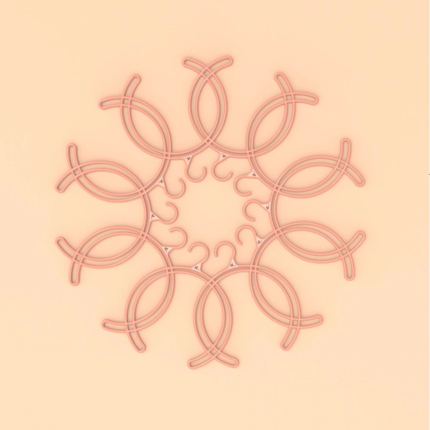 Cintre à perruque rose Head Up simple et élégant pour un rangement compact et pro